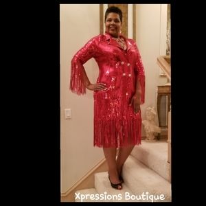 Red Fringe Sequin Dress❤